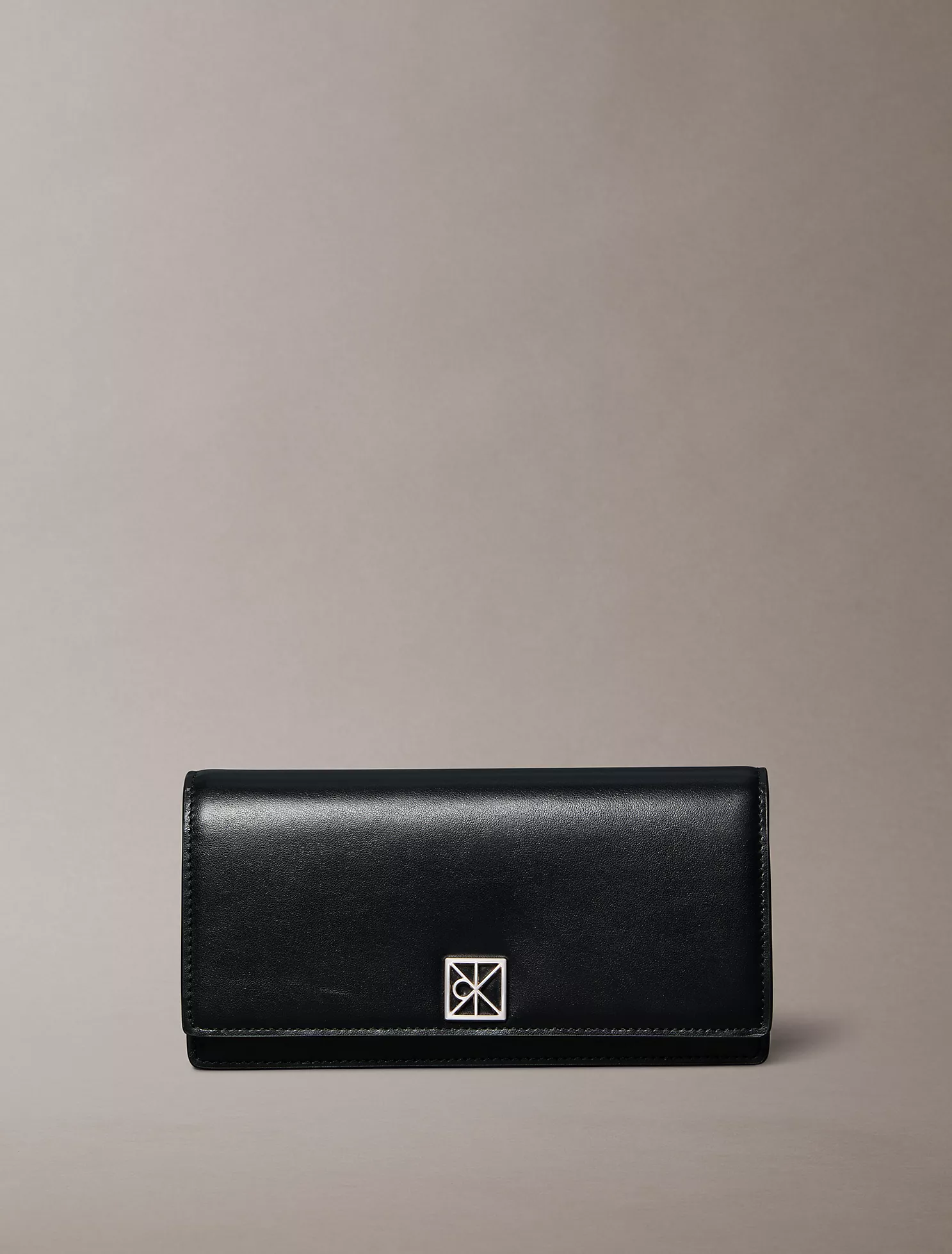 Emblem Logo Leather Bifold Wallet
