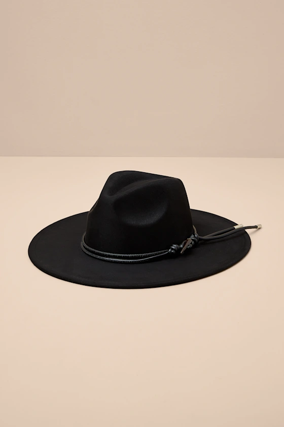 Lexie Black Felt Fedora Hat